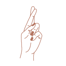 illustration of a left hand with fingers crossed