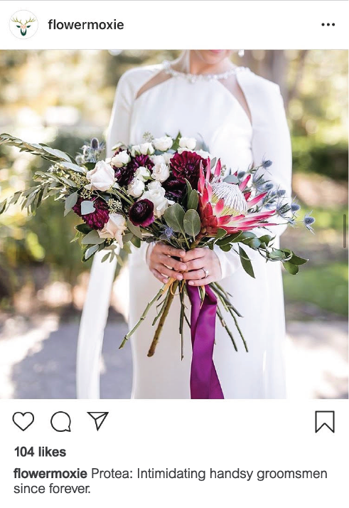 Instagram image of a woman holding flowers